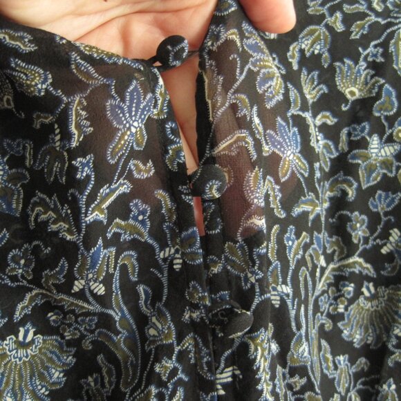 Veronica Beard Rosalia Mini Paisley Dress Size 2 Ruched Silk Blue Black Floral - Picture 7 of 7